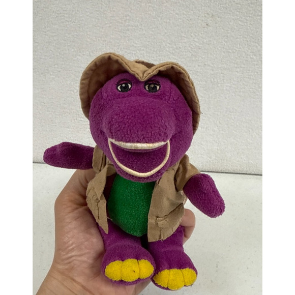 Vintage 90s Lyons Safari Tourist‎ Barney The Dinosaur Plush 8" Stuffed Character - Picture 2 of 5